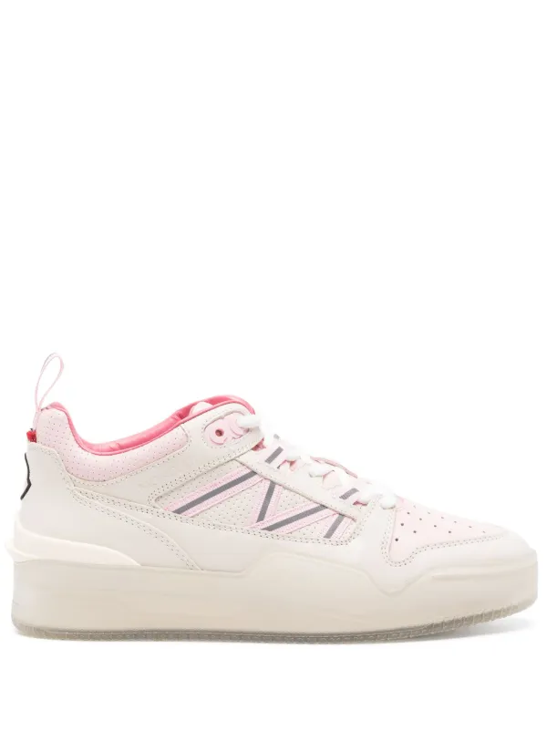 Moncler Pivot Panelled Leather Sneakers in Pink
