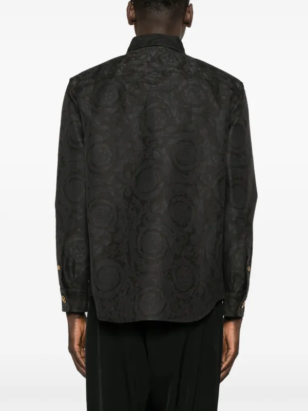 Versace お洒落 Barocco シルエット パデッドジャケット Versace Barocco Silhouette Jacquard Puffer Jacket | Black