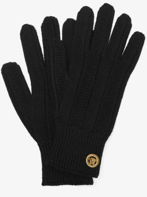Versace ribbed wool knit gloves