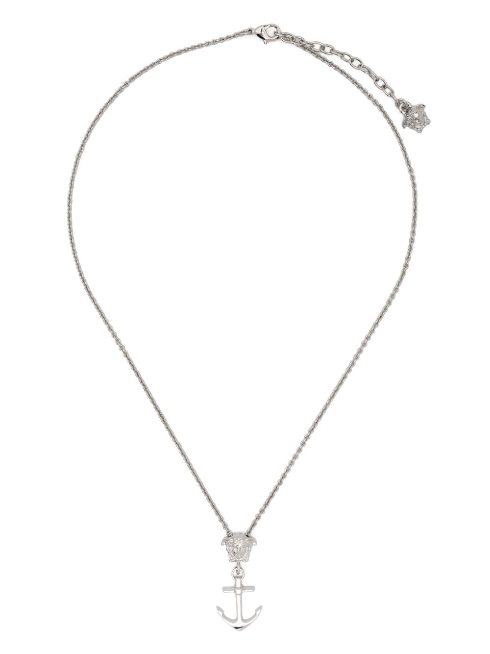 Shop Versace Nautical Meduca Necklace In Silver