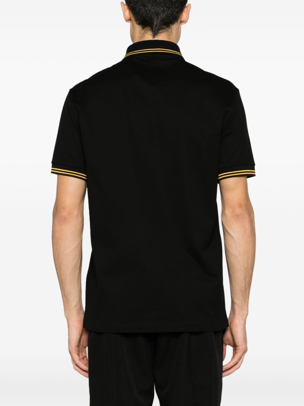 Shop Versace Medusa Head-embroidered Cotton Polo Shirt In Black