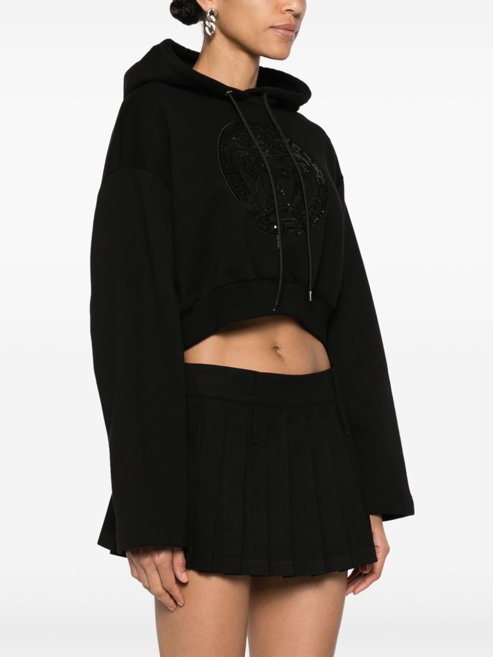 Versace Medusa Cropped hoodie Zwart