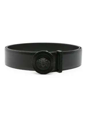 Column leather belt in black - Versace