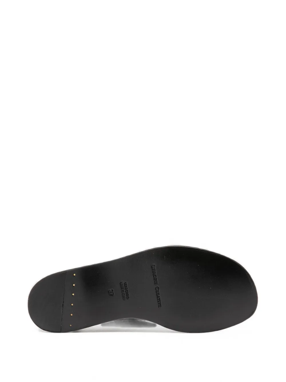 Officine Creative Itaca 046 Flat Leather Sandals in Black, view 5