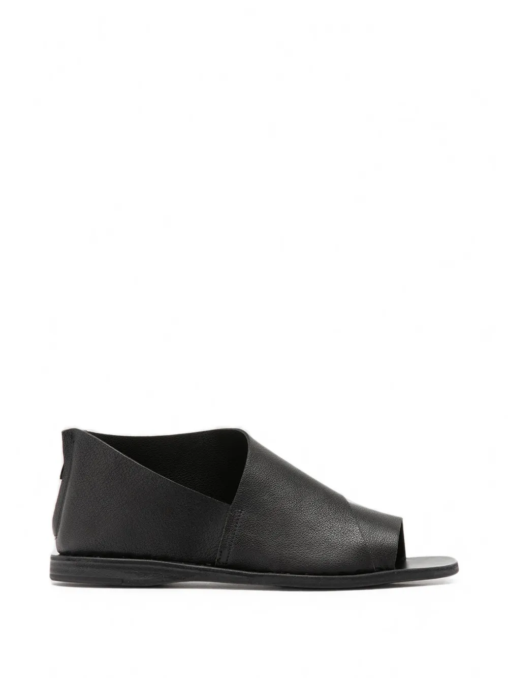 Officine Creative Itaca 046 Flat Leather Sandals in Black, view 3