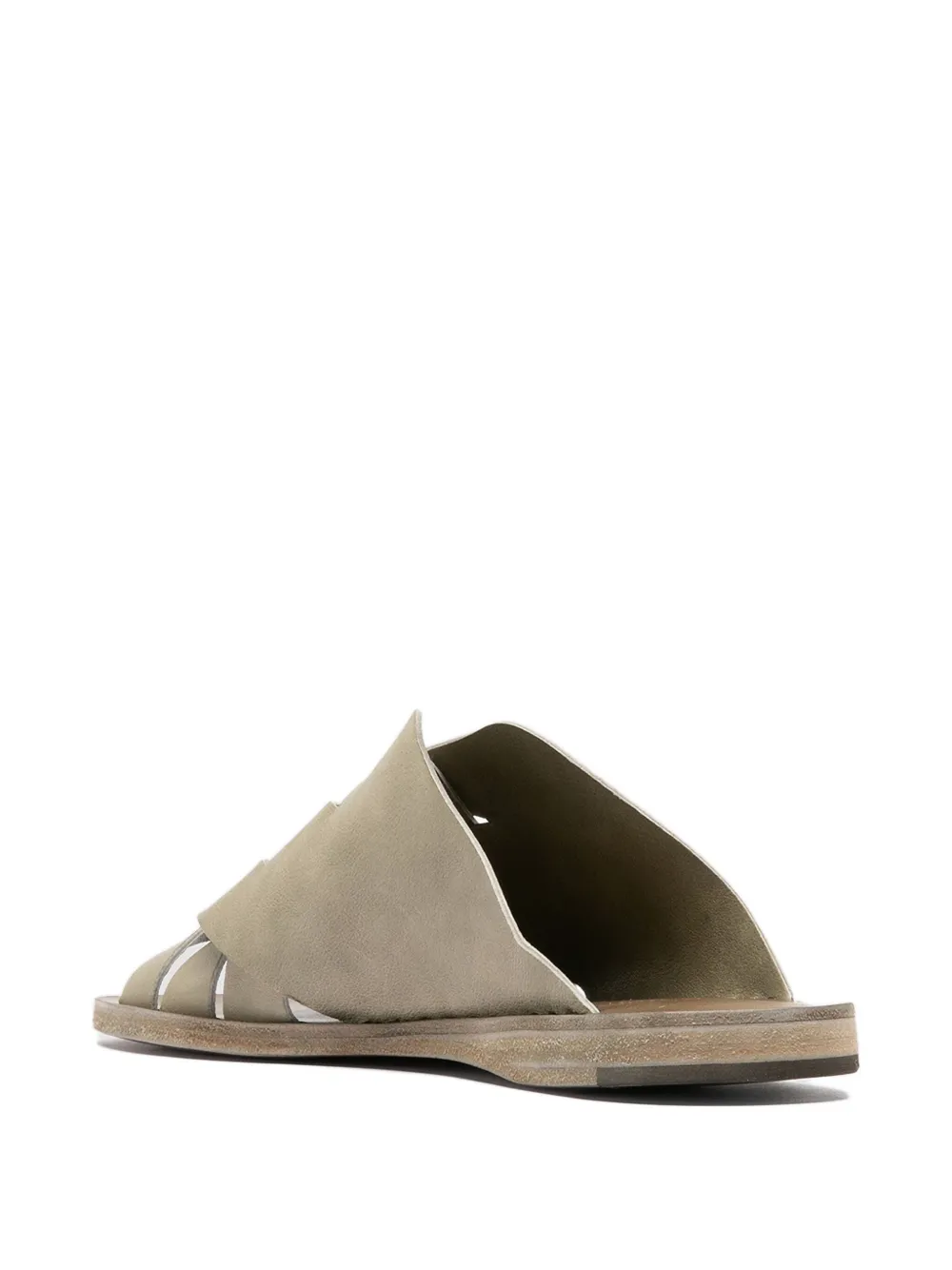 Officine Creative Geweven leren sandalen Groen