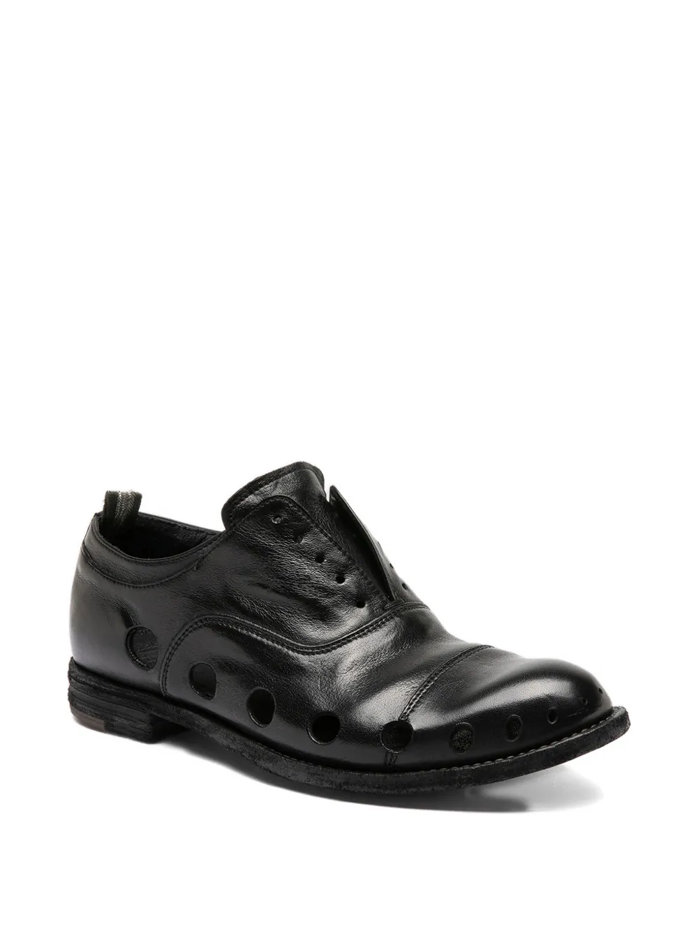 Officine Creative Lexikon 546 Perforated Derby Shoes In Black