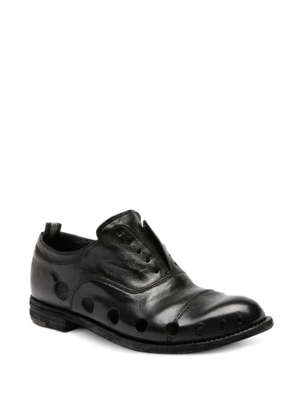 靴 OFFICINE CREATIVE archive leather shoes Officine Creative Lexikon 546 Perforated Derby Shoes | Black