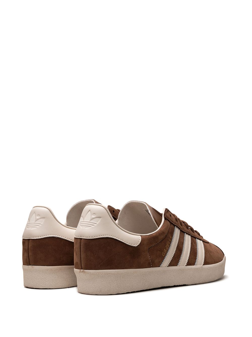 Shop Adidas Originals Gazelle 3-stripes Leather Sneakers In Brown