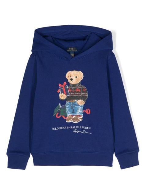 Polo Bear-print long-sleeve hoodie