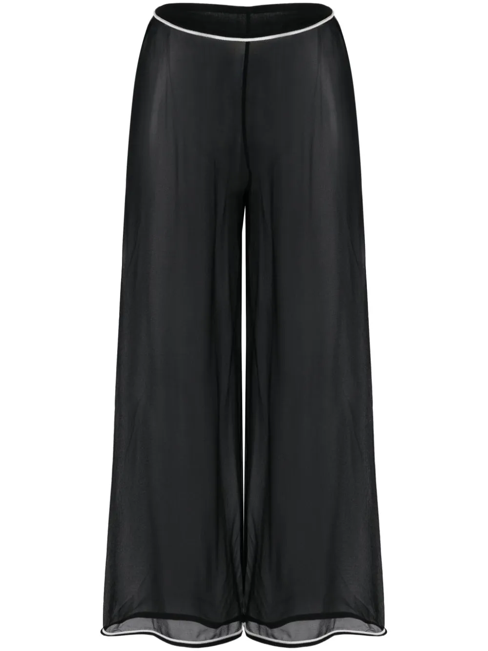 Shop Bode Juana Sheer Silk Trousers In Black