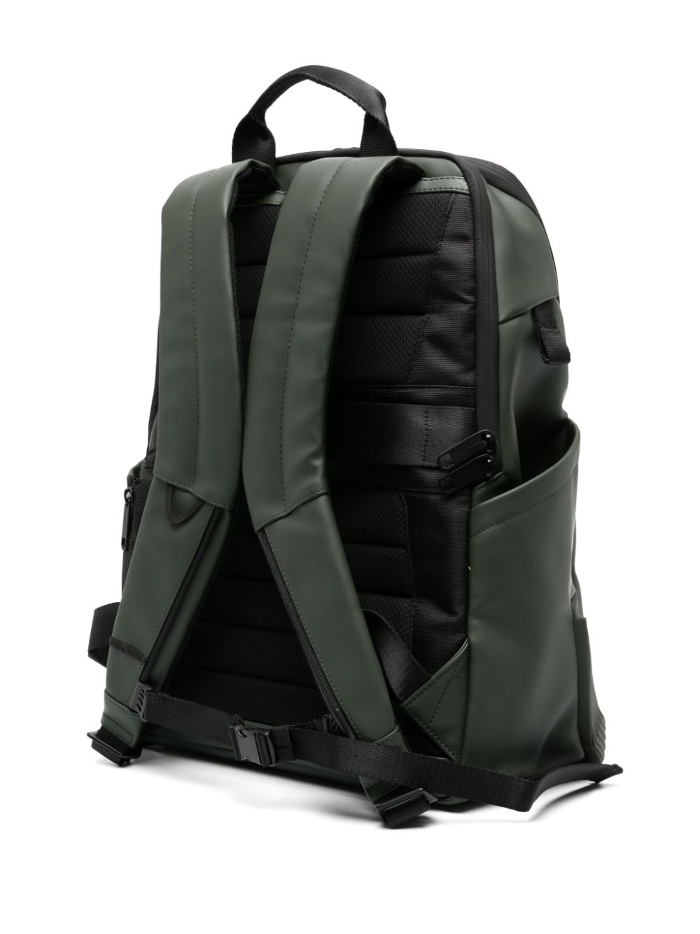 Shop Piquadro Logo-embossed Leather Backpack In Green
