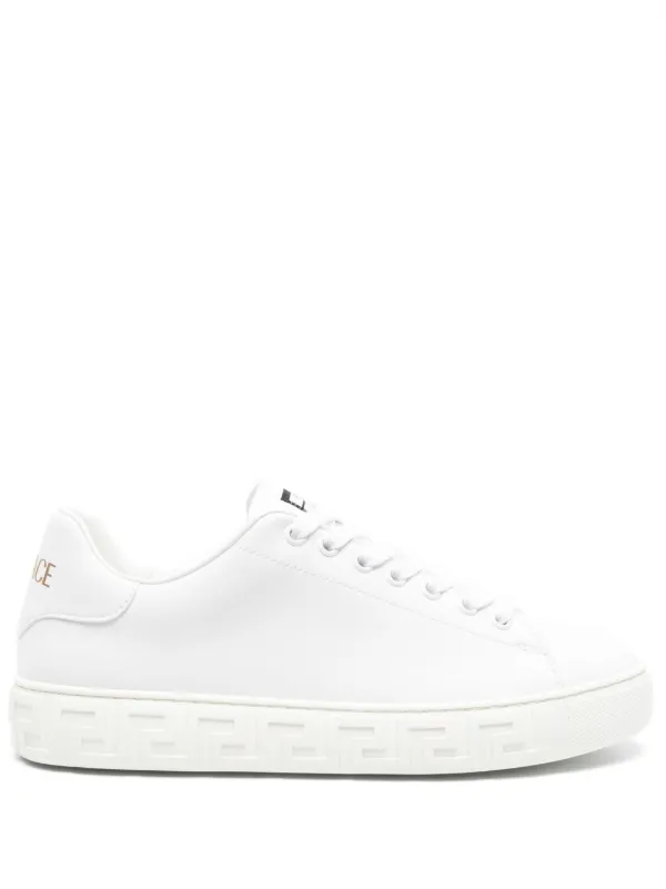 【関税&送料込】Versace Sneaker Greca In Pelle Greca Sneakers Black | VERSACE US