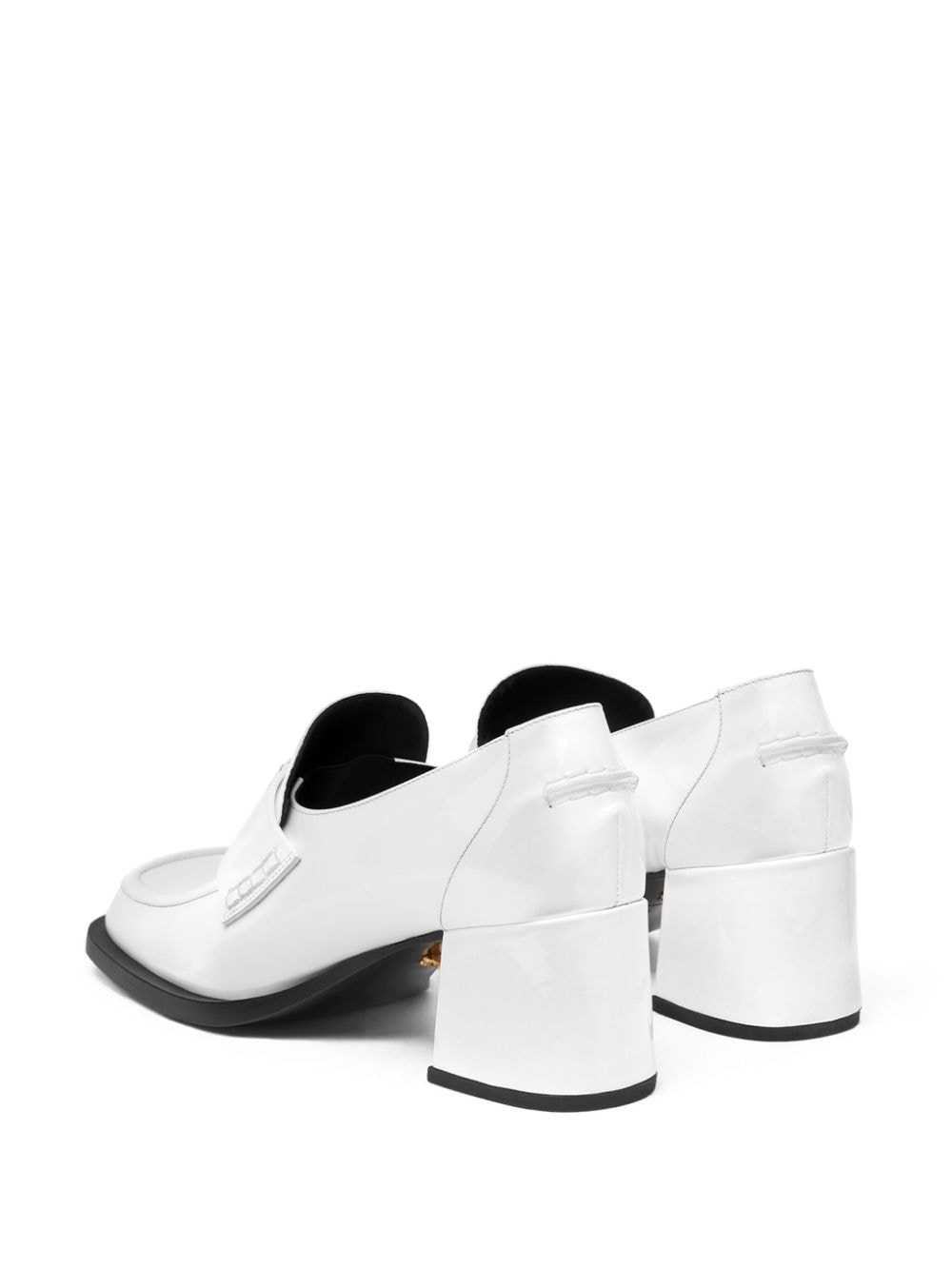 Shop Versace Alia Leather Loafers In White