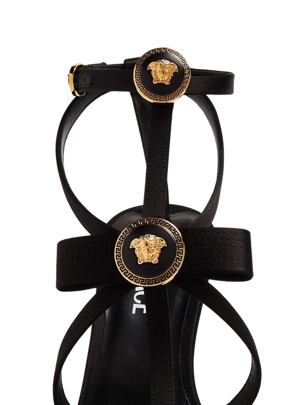 Versace Gianni Ribbon 110mm Satin Sandals - Farfetch