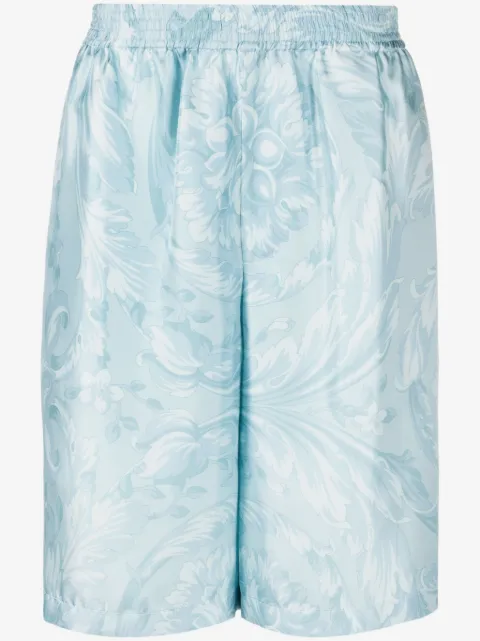 Versace bermudas de seda con estampado Barocco