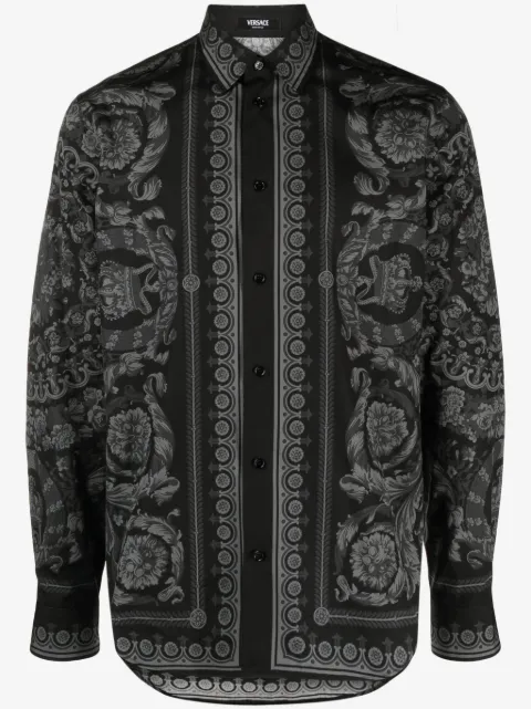 Versace Barocco-print cotton shirt