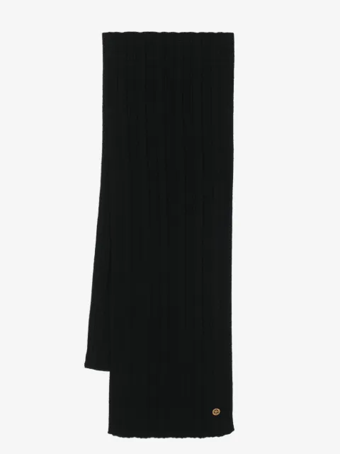 Versace ribbed wool knit scarf