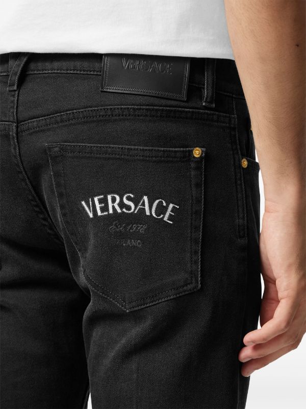 Versace Jeans Couture logo-patch Denim Jeans - Farfetch