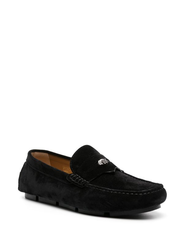 Black suede 2025 versace loafers