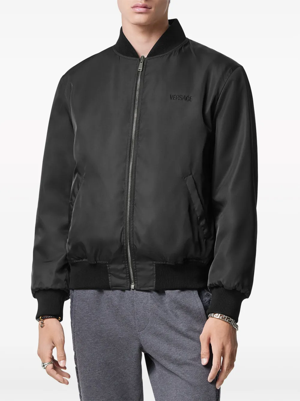 Mens black satin bomber jacket new arrivals
