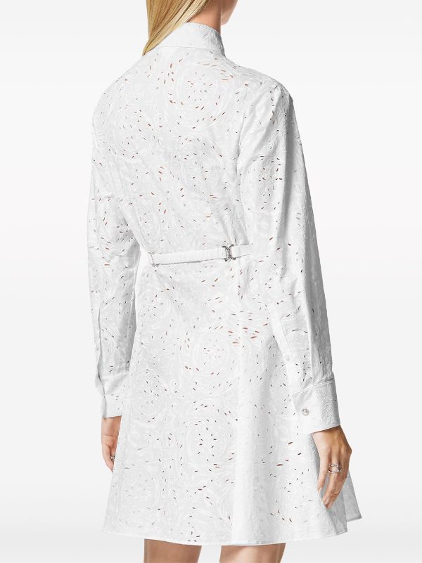 Versace Sangallo Barocco-embroidered Cotton Shirtdress - Farfetch