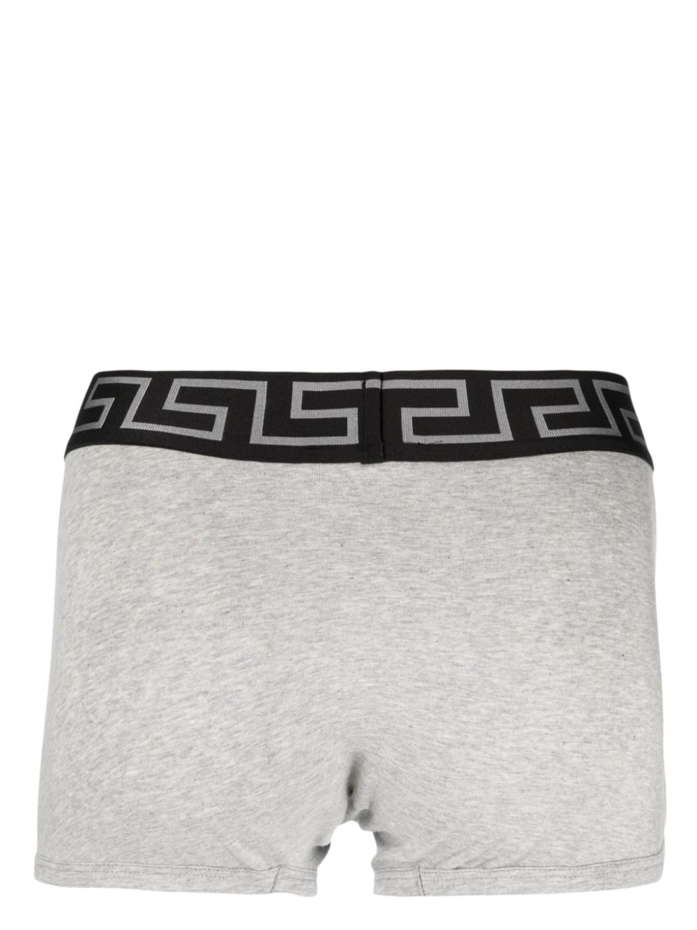 Shop Versace Greca-pattern Cotton Boxer Briefs In Grey