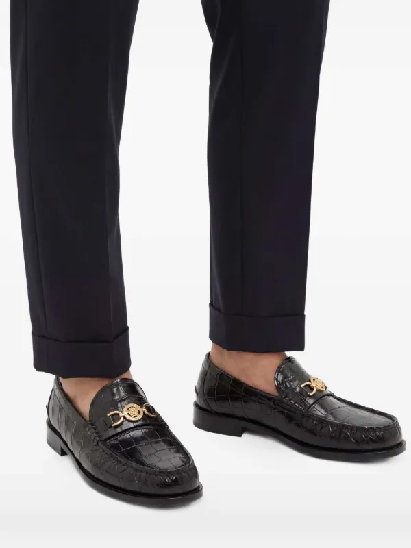 Versace Medusa '95 croc-effect Loafers | Black | FARFETCH