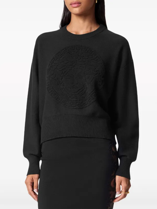 Versace Medusa Towel Sweater | Black | FARFETCH