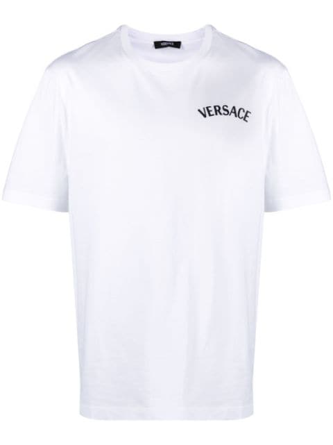 Versace Milano Stamp embroidered cotton T-shirt