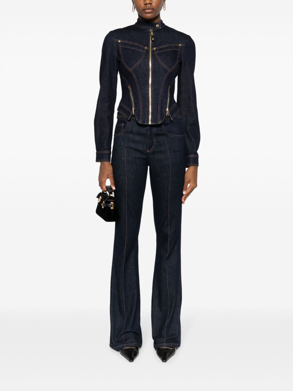 Versace Jeans Couture corset-style denim jacket - Blauw