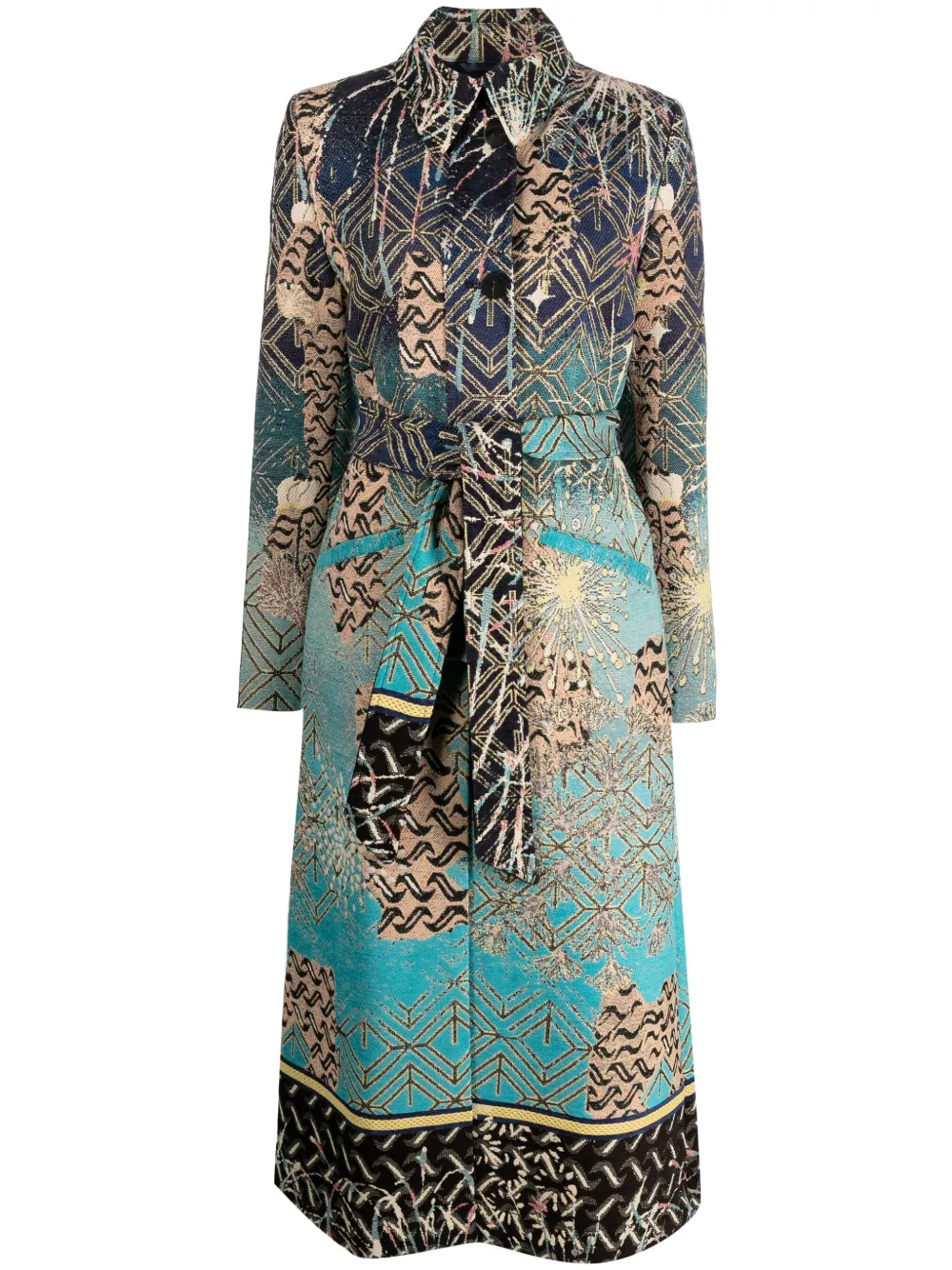 FORTE FORTE A LEOPARD IN THE STARS JACQUARD COAT