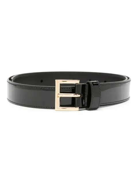 Prada logo-plaque patent leather belt