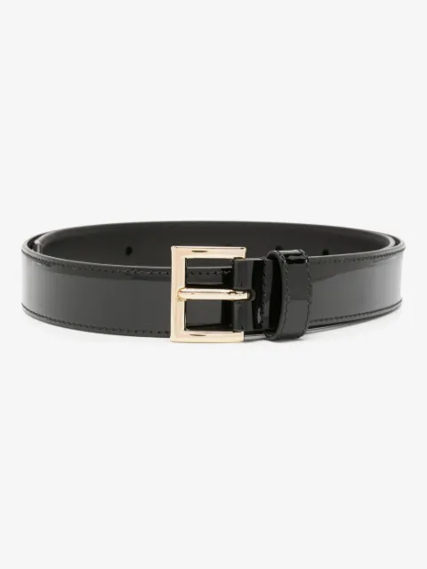 Prada logo-plaque patent leather belt