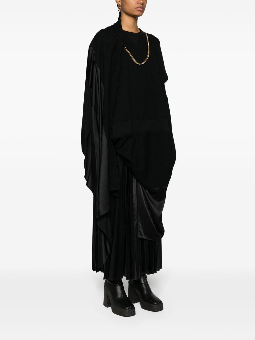 Shop Junya Watanabe Chain-link Detailing Asymmetric Top In Black