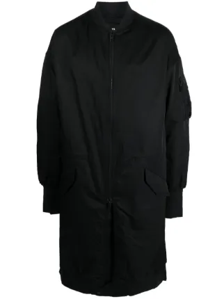 Y 3 Longline Bomber Coat Black FARFETCH AE