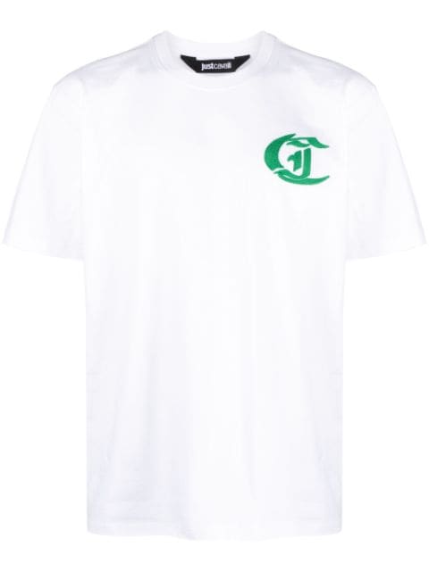 Just Cavalli slogan-embroidered cotton T-shirt