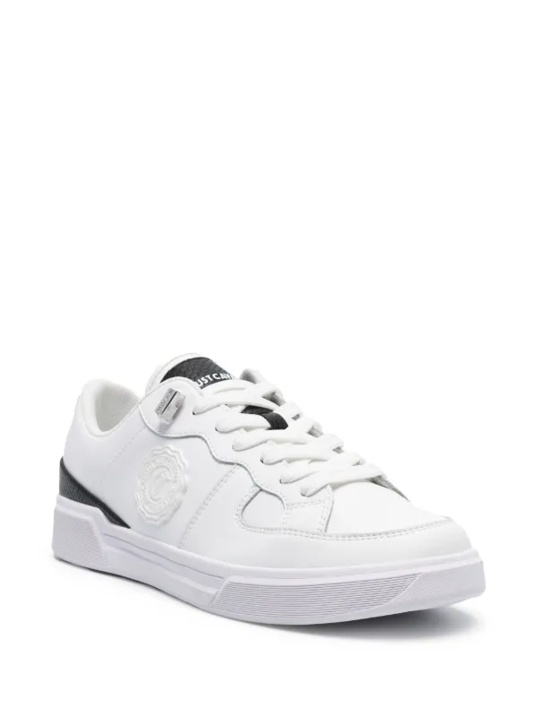 Just Cavalli logo-patch Leather Sneakers | White | FARFETCH