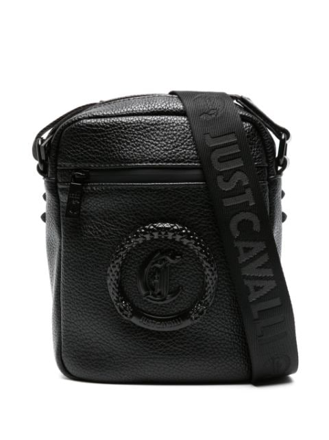 Just Cavalli logo-plaque pebbled messenger bag