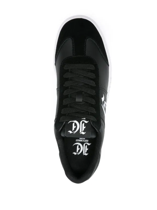 Just Cavalli logo-print Leather Sneakers | Black | FARFETCH JO
