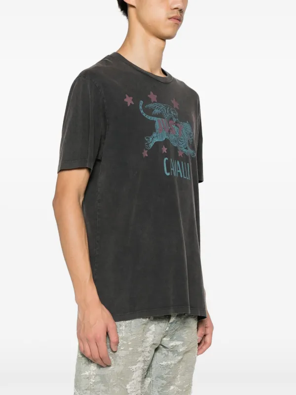 Just Cavalli tiger-print Cotton T-shirt | Black | FARFETCH JO