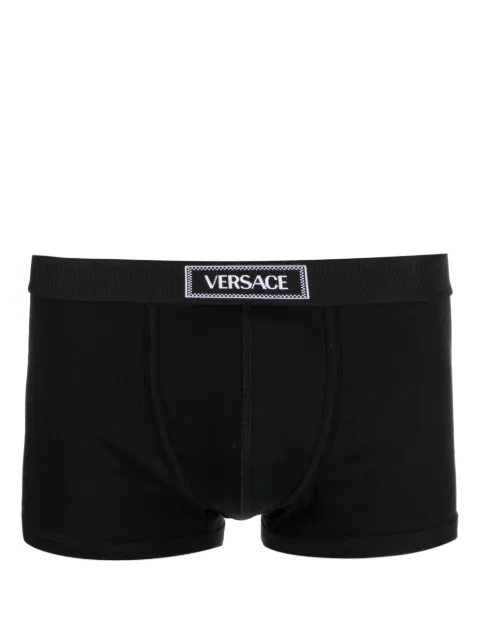 Versace 90s Versace logo-waistband cotton boxer briefs