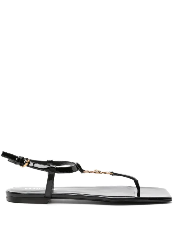 Versace メドゥーサ 95' レザーミュール サンダル メドゥーサ '95 レザー ウェッジ サンダル 120 mm ブラック
