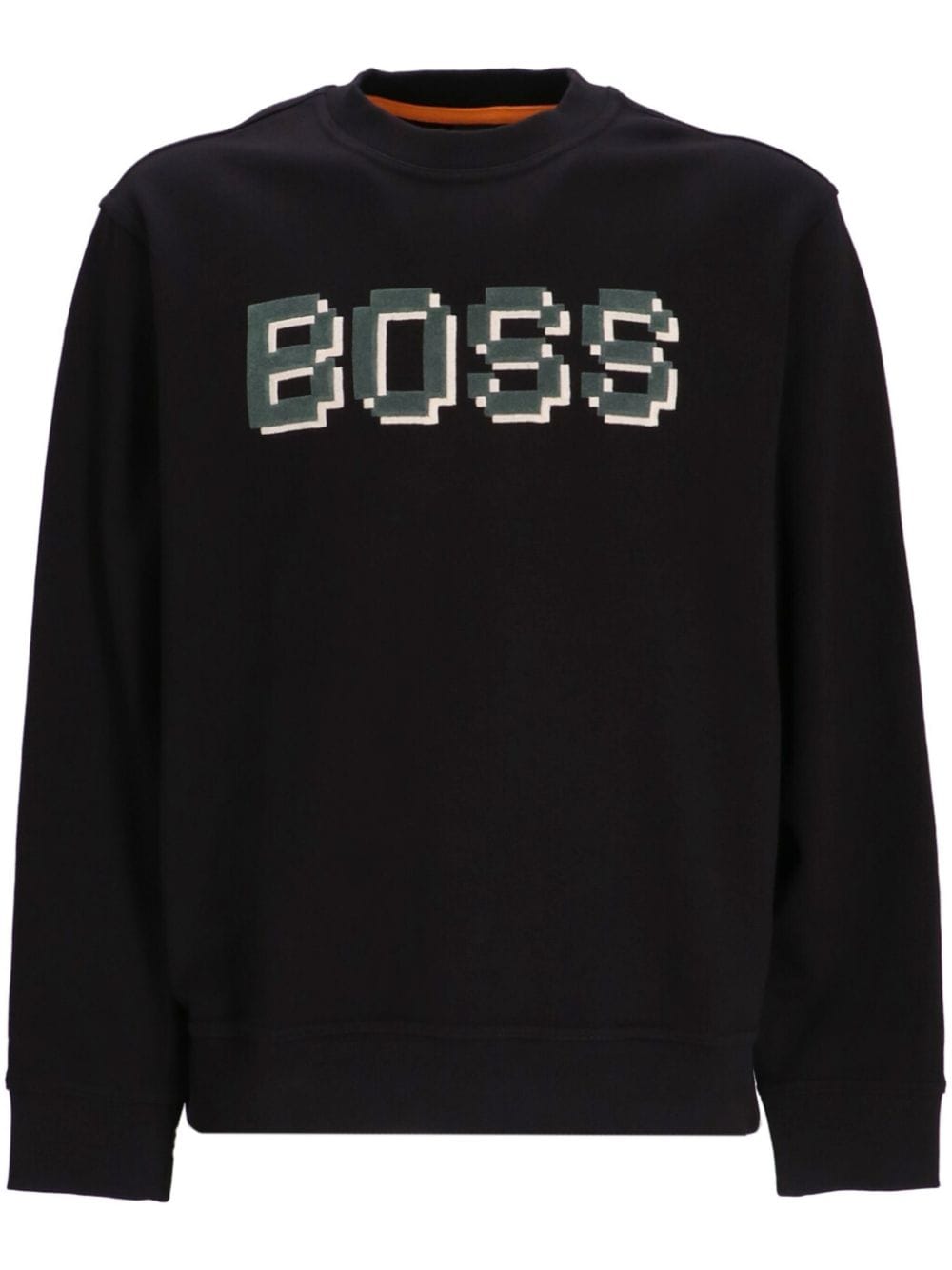 Hugo Boss Logo-print Cotton Jersey Sweatshirt In Black