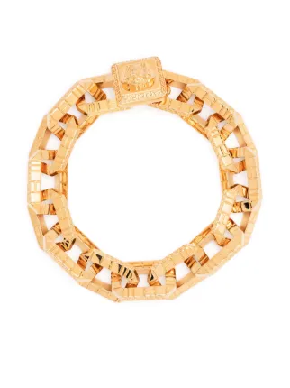 Versace グレカ キルティング チェーンブレスレット | ゴールドトーン 