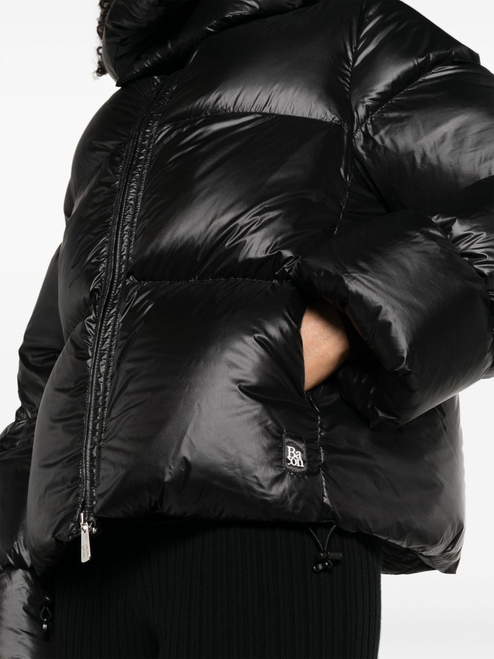 Shop Bacon Storm Quilted Hooded Down Jacket In Black