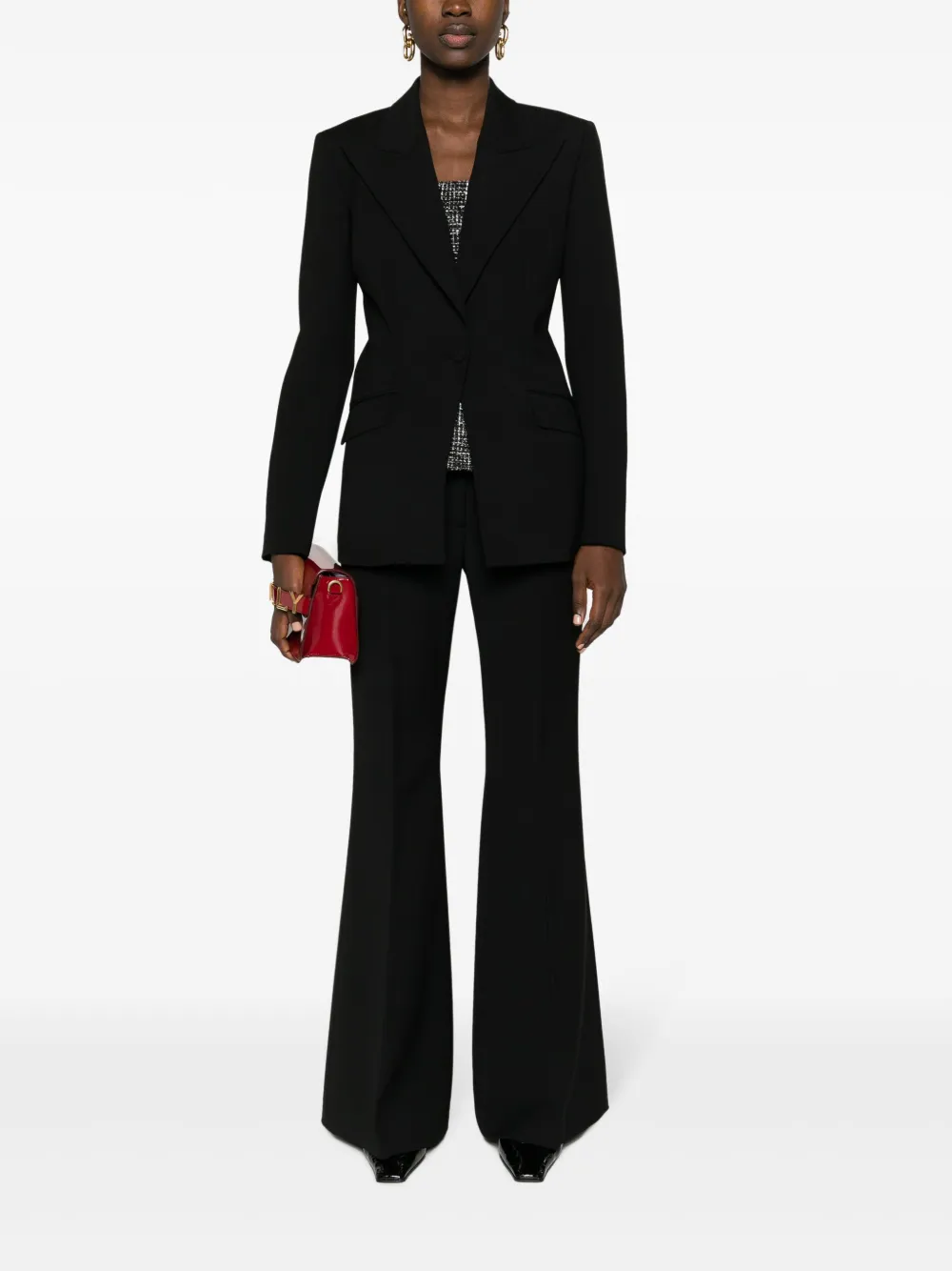 Gabriela Hearst Rhein wollen flared broek - Zwart