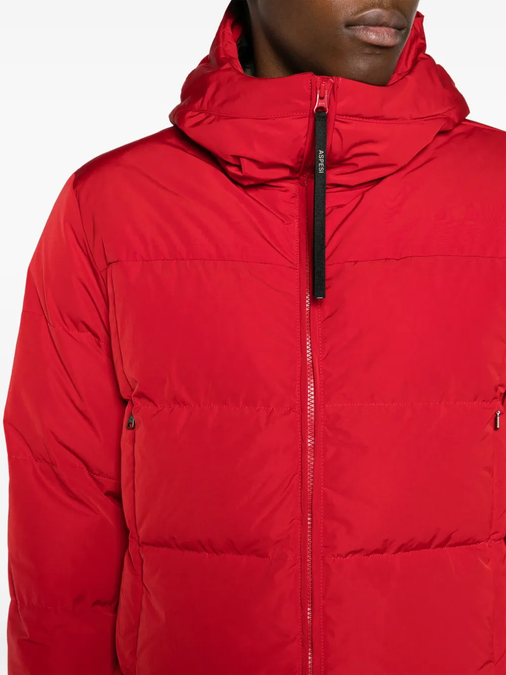 ASPESI Donsjack met capuchon Rood