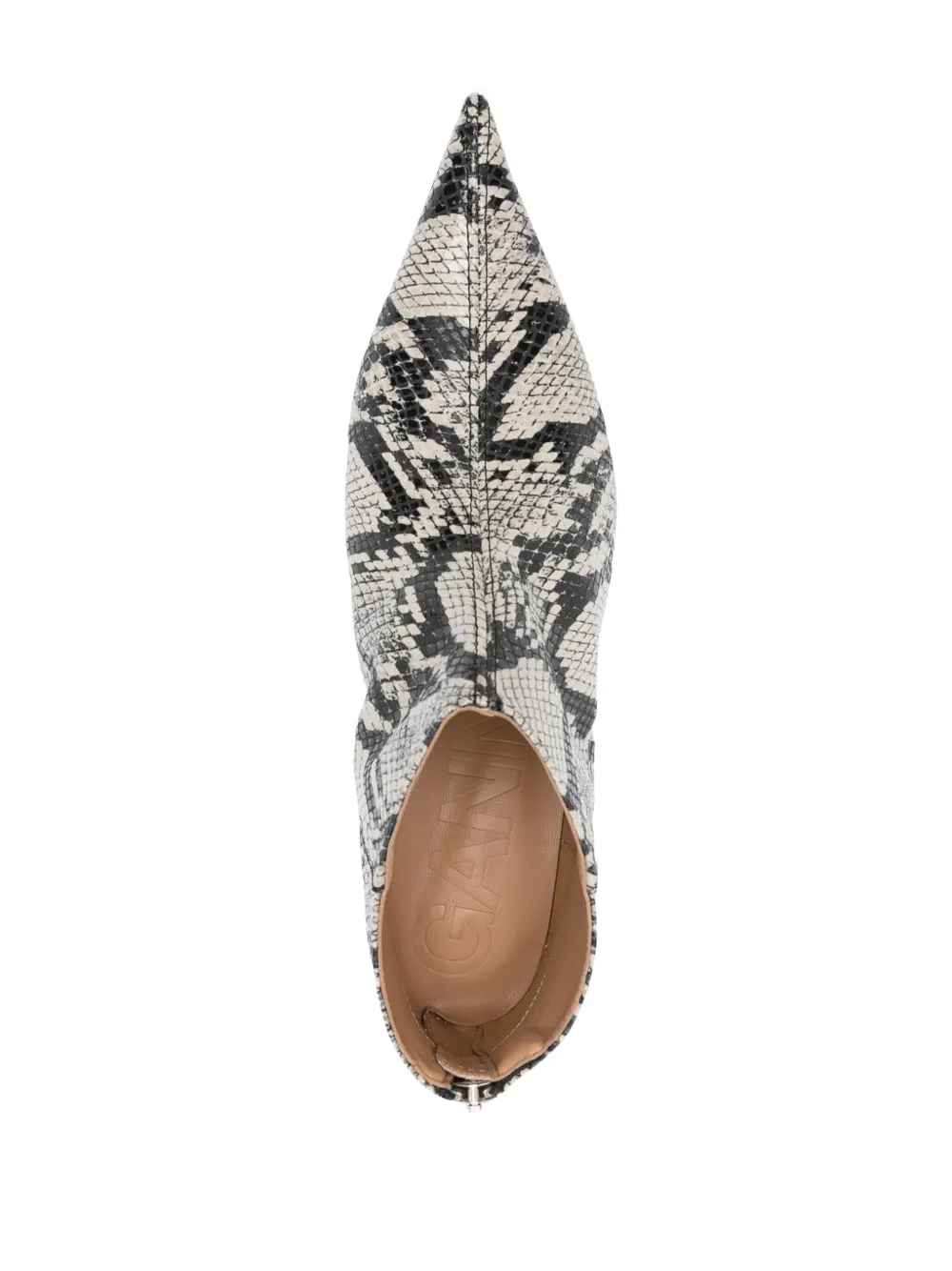 GANNI 50mm snake print Boots Farfetch
