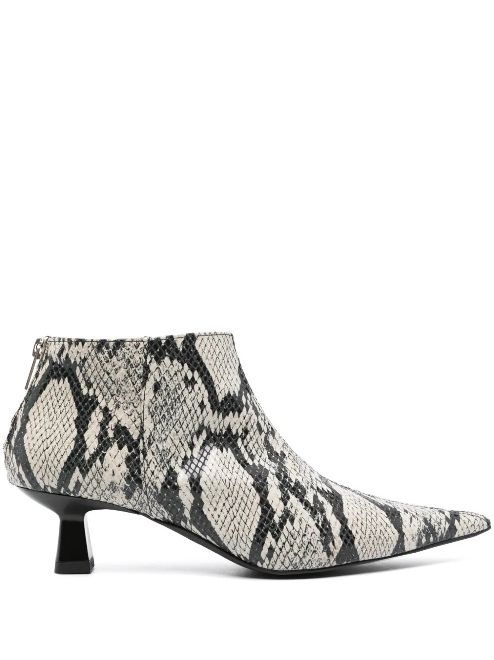 Ganni 50mm Snake-print Boots In Neutrals